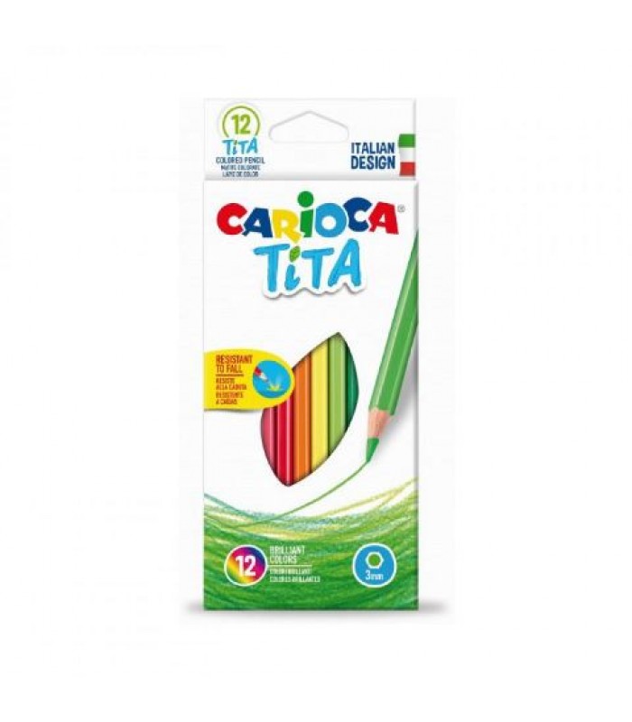 Set 12 creioane colorate hexagonale-Carioca